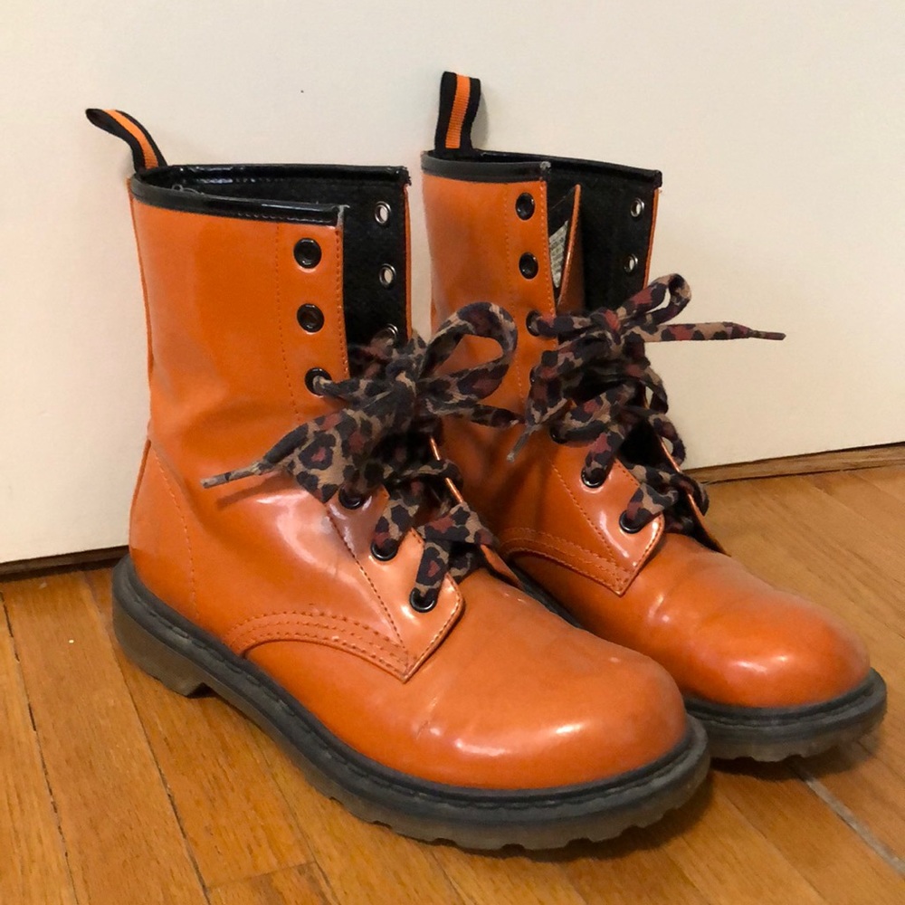 Orange Combat Boots